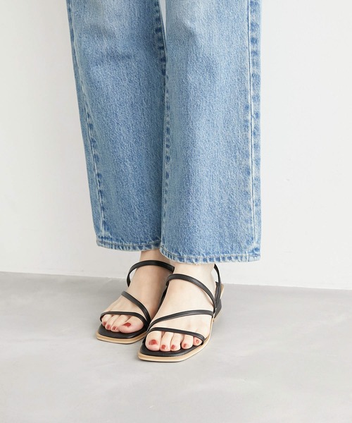 ROPE' PICNIC(ロペピクニック)の「スクエアトゥナローストリングブロックヒールミュール(サンダル・レディース・ブラック/グリーン/キナリ・23.5cm/24.5cm/23.0cm/24.0cm)」の14枚目の写真