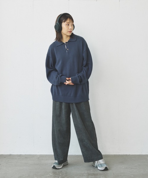 flaner（フラネ）の「Loose corduroy pants/ルーズコーデュロイパンツ（その他パンツ・レディース・カーキ/オフホワイト/チャコールグレー・SMALL/MEDIUM/LARGE）」の21枚目の写真