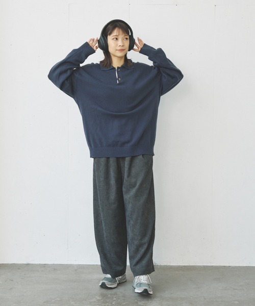 flaner（フラネ）の「Loose corduroy pants/ルーズコーデュロイパンツ（その他パンツ・レディース・カーキ/オフホワイト/チャコールグレー・SMALL/MEDIUM/LARGE）」の22枚目の写真