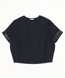 トリコット×レース・ボリュームプルオーバーカットソー