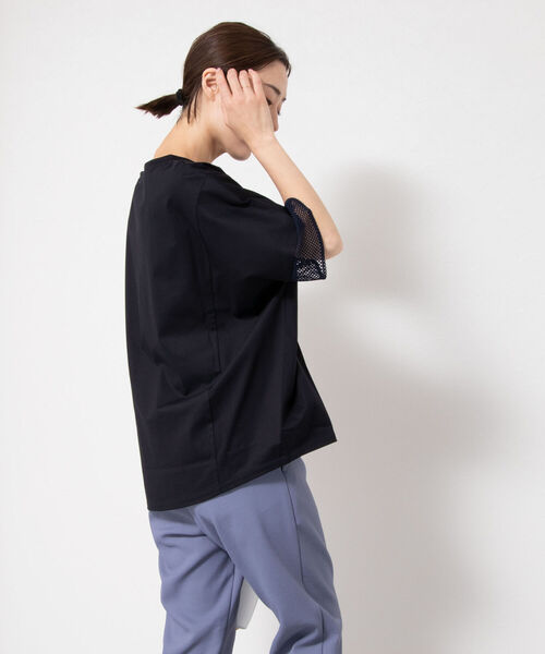 NOLLEY’S(ノーリーズ)の「トリコット×レース・ボリュームプルオーバーカットソー(Tシャツ/カットソー・レディース・ホワイト/ダークネイビー/ネイビー・FREE)」の13枚目の写真