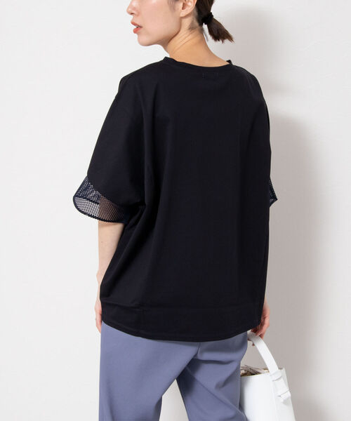 NOLLEY’S(ノーリーズ)の「トリコット×レース・ボリュームプルオーバーカットソー(Tシャツ/カットソー・レディース・ホワイト/ダークネイビー/ネイビー・FREE)」の14枚目の写真