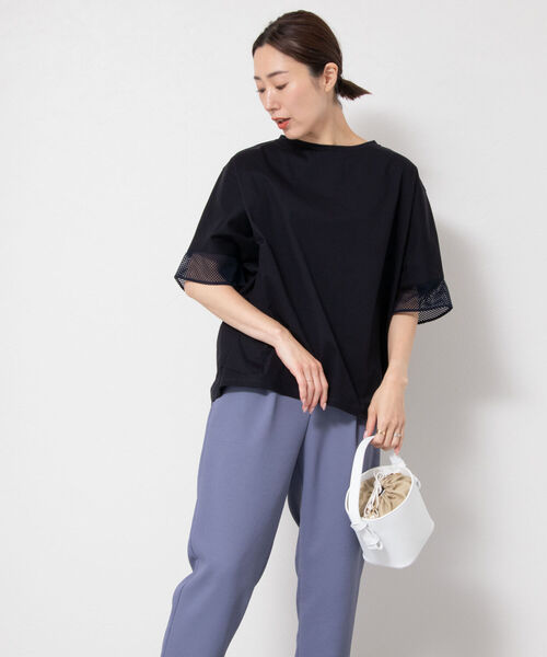 NOLLEY’S(ノーリーズ)の「トリコット×レース・ボリュームプルオーバーカットソー(Tシャツ/カットソー・レディース・ホワイト/ダークネイビー/ネイビー・FREE)」の15枚目の写真