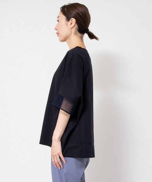 NOLLEY’S(ノーリーズ)の「トリコット×レース・ボリュームプルオーバーカットソー(Tシャツ/カットソー・レディース・ホワイト/ダークネイビー/ネイビー・FREE)」の18枚目の写真