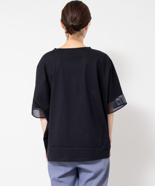 NOLLEY’S(ノーリーズ)の「トリコット×レース・ボリュームプルオーバーカットソー(Tシャツ/カットソー・レディース・ホワイト/ダークネイビー/ネイビー・FREE)」の19枚目の写真