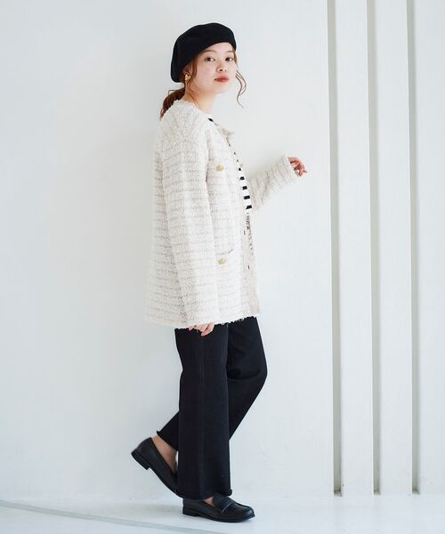 le.coeur blanc（ルクールブラン）の「ミックスヤーンツイードニットジャケット（その他アウター・レディース・ベージュ/ネイビー・38）」の11枚目の写真