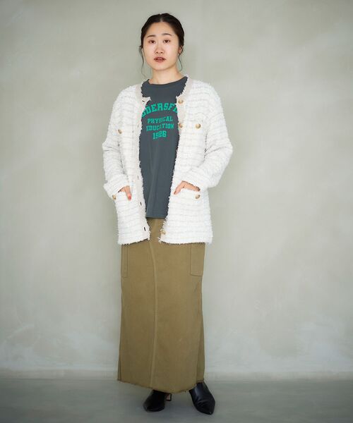 le.coeur blanc（ルクールブラン）の「ミックスヤーンツイードニットジャケット（その他アウター・レディース・ベージュ/ネイビー・38）」の7枚目の写真