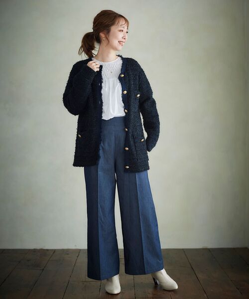 le.coeur blanc（ルクールブラン）の「ミックスヤーンツイードニットジャケット（その他アウター・レディース・ベージュ/ネイビー・38）」の10枚目の写真