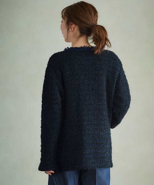 le.coeur blanc（ルクールブラン）の「ミックスヤーンツイードニットジャケット（その他アウター・レディース・ベージュ/ネイビー・38）」の6枚目の写真