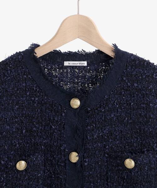 le.coeur blanc（ルクールブラン）の「ミックスヤーンツイードニットジャケット（その他アウター・レディース・ベージュ/ネイビー・38）」の21枚目の写真