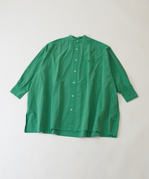 CUBE SUGAR（キューブシュガー）の「無地ピグメント染長袖バンドカラービッグシャツ（シャツ/ブラウス・レディース・チャコールグレー/ベージュ/パープル/グリーン・M）」の15枚目の写真