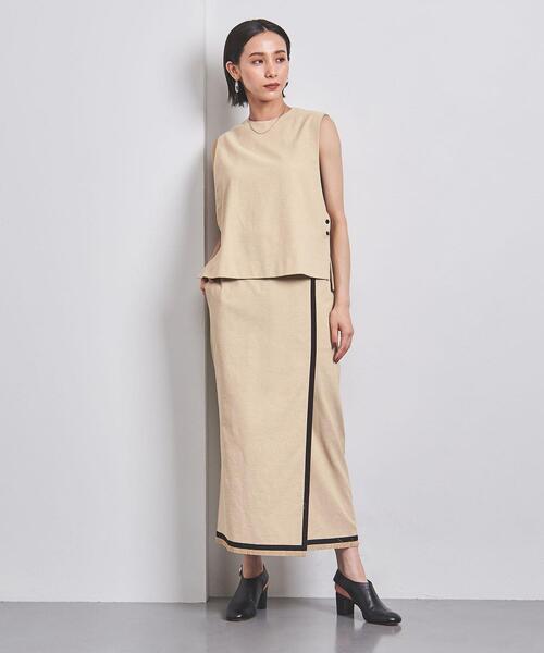 定価22,000円UNITED ARROWS バイカラー テープ ロングスカート UNITED ARROWS（ユナイテッドアローズ）の「バイカラー テープ