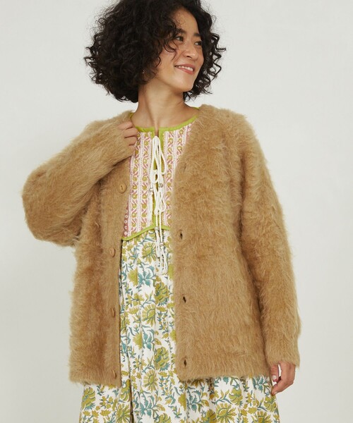 Freada（フリーダ）の「Freada/フリーダ シャギーニットカーディガン（カーディガン/ボレロ・レディース・ベージュ/オフホワイト/ピンク/イエロー/オレンジ・SMALL/MEDIUM）」の17枚目の写真