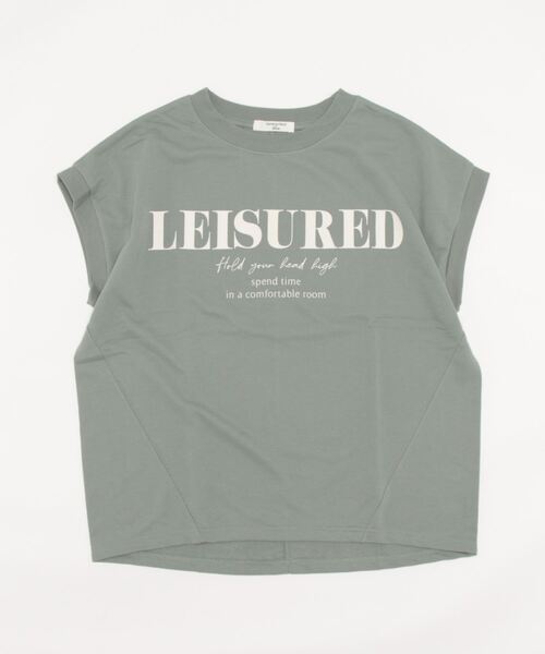 Samansa Mos2 blue(サマンサモスモスブルー)の「ミニ裏毛ノースリーブロゴプルオーバー(Tシャツ/カットソー・レディース・ブラック/グリーン/ラベンダー/グレー系その他/キナリ・フリ-)」の4枚目の写真