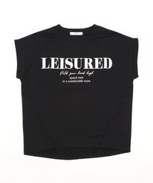 Samansa Mos2 blue | ミニ裏毛ノースリーブロゴプルオーバー(Tシャツ/カットソー)