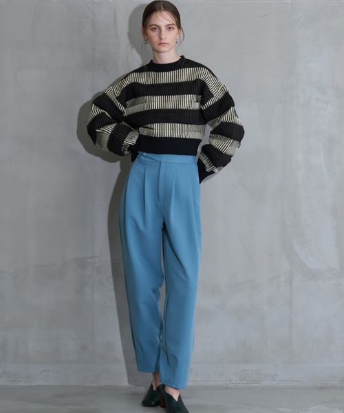 Solace（ソレイス）の「マルチボーダーバックオープンニット（ニット/セーター・レディース・オレンジ/ベージュ/ブルー・FREE）」の15枚目の写真