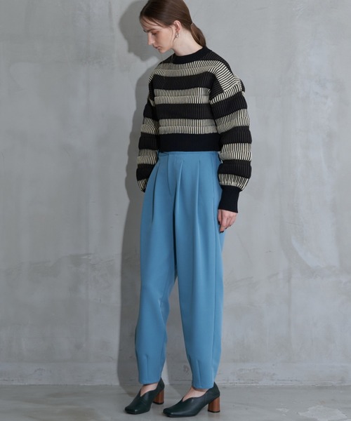 Solace（ソレイス）の「マルチボーダーバックオープンニット（ニット/セーター・レディース・オレンジ/ベージュ/ブルー・FREE）」の14枚目の写真