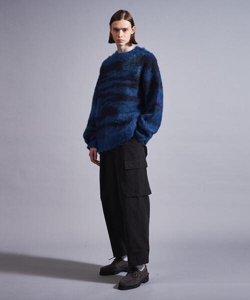 MONKEY TIME（モンキータイム）の「＜monkey time＞ BRSHD MHR JACQUARD CREW NECK/ニット（ニット/セーター・メンズ・ネイビー/ケリー/ブラック・S/M/L/XL）」の16枚目の写真