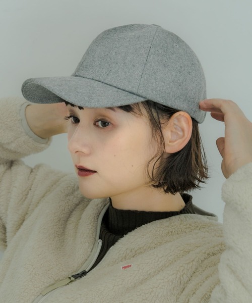 SMELLY(スメリー)の「メルトンキャップ(キャップ・レディース・グレー/キャメル・-)」の9枚目の写真