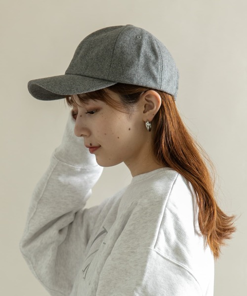 SMELLY(スメリー)の「メルトンキャップ(キャップ・レディース・グレー/キャメル・-)」の13枚目の写真