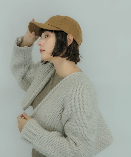 SMELLY(スメリー)の「メルトンキャップ(キャップ・レディース・グレー/キャメル・-)」の18枚目の写真