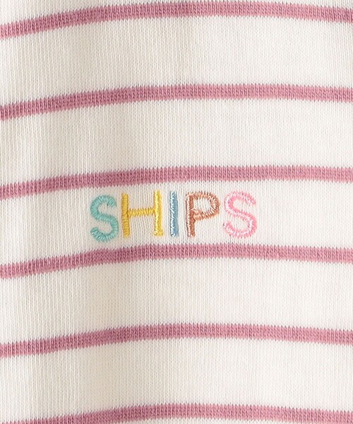 SHIPS（シップス）の「SHIPS KIDS:接結 ボーダー 長袖 ロンパース（ロンパース・キッズ・ライトブルー/ピンク系その他・80/70）」の4枚目の写真
