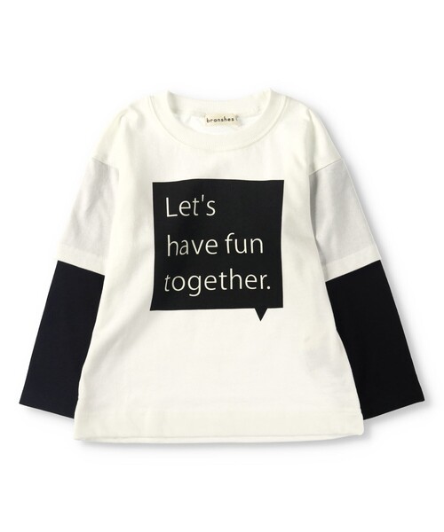 BRANSHES(ブランシェス)の「【重ね着風】長袖Tシャツ(Tシャツ/カットソー・キッズ・チャコールグレー/オフホワイト・100/160/110/140/120/150/130/90)」の18枚目の写真