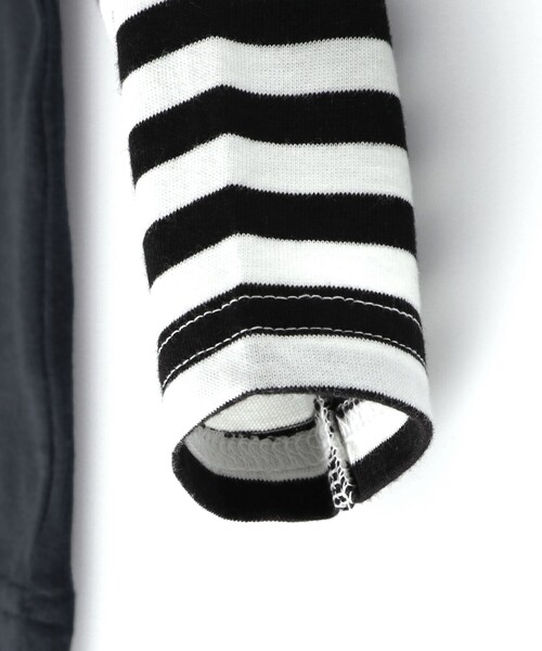 BRANSHES(ブランシェス)の「【重ね着風】長袖Tシャツ(Tシャツ/カットソー・キッズ・チャコールグレー/オフホワイト・100/160/110/140/120/150/130/90)」の5枚目の写真