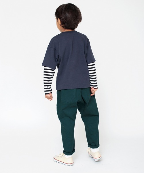 BRANSHES(ブランシェス)の「【重ね着風】長袖Tシャツ(Tシャツ/カットソー・キッズ・チャコールグレー/オフホワイト・100/160/110/140/120/150/130/90)」の20枚目の写真