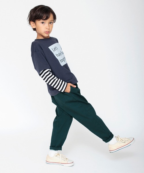 BRANSHES(ブランシェス)の「【重ね着風】長袖Tシャツ(Tシャツ/カットソー・キッズ・チャコールグレー/オフホワイト・100/160/110/140/120/150/130/90)」の21枚目の写真