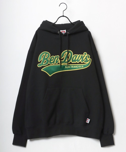 BEN DAVIS(ベンデイビス)の「BEN DAVIS/ベンデイビス ビッグシルエット ヘビーウェイト 裏起毛 スタジアムロゴ ワッペン刺繍 スウェット パーカー(パーカー・メンズ・ブラック/ダークグリーン/オレンジ/オートミール・M/L/XL)」の7枚目の写真