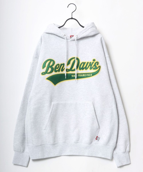 BEN DAVIS(ベンデイビス)の「BEN DAVIS/ベンデイビス ビッグシルエット ヘビーウェイト 裏起毛 スタジアムロゴ ワッペン刺繍 スウェット パーカー(パーカー・メンズ・ブラック/ダークグリーン/オレンジ/オートミール・M/L/XL)」の6枚目の写真