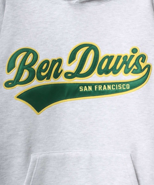 BEN DAVIS(ベンデイビス)の「BEN DAVIS/ベンデイビス ビッグシルエット ヘビーウェイト 裏起毛 スタジアムロゴ ワッペン刺繍 スウェット パーカー(パーカー・メンズ・ブラック/ダークグリーン/オレンジ/オートミール・M/L/XL)」の11枚目の写真