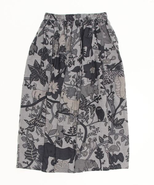 BOHEMIANS（ボヘミアンズ）の「BOHEMIANS/ボヘミアンズ　JUNGLE VIYELLA GATHER SKIRT（スカート・レディース・グレー・L）」の2枚目の写真