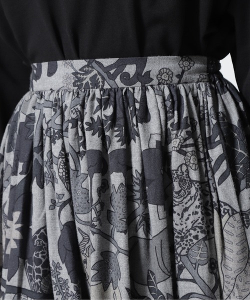 BOHEMIANS（ボヘミアンズ）の「BOHEMIANS/ボヘミアンズ　JUNGLE VIYELLA GATHER SKIRT（スカート・レディース・グレー・L）」の9枚目の写真