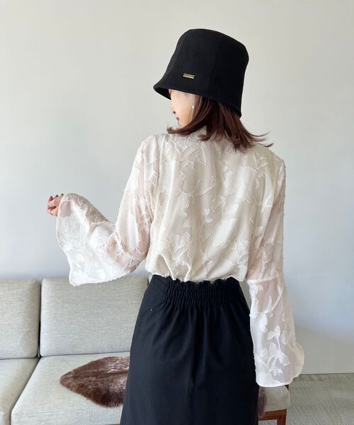 MAJESTIC LEGON(マジェスティックレゴン)の「モノトーンパネルハット(ハット・レディース・オフホワイト/ブラック・FREE)」の3枚目の写真