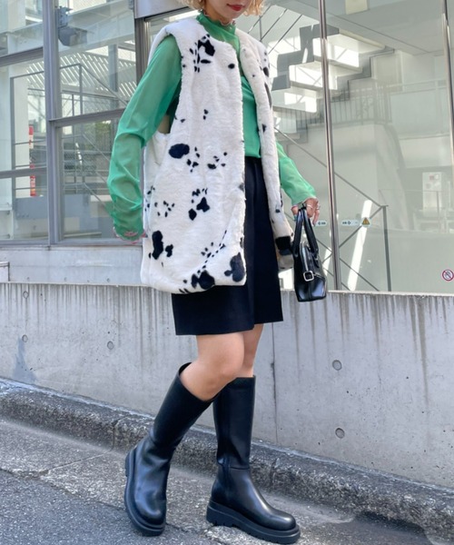 HELLO.SANFRANCISCO（ハローサンフランシスコ）の「【HELLO.SANFRANCISCO/ハローサンフランシスコ】ダルメシアンファーベスト（ベスト・レディース・オフホワイト・FREE）」の9枚目の写真