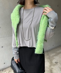 DouDou | 袖シアー切替ロンTEE(Tシャツ/カットソー)