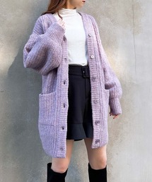 INGNI（イング）の「ロング丈パッチポケット付Vネック／カーディガン（カーディガン/ボレロ）」