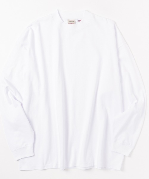 Goodwear(グッドウェア)の「ビッグシルエット ハイネックロングスリーブTシャツ(Tシャツ/カットソー・メンズ・ホワイト/ブラック・L/M/XL)」の1枚目の写真