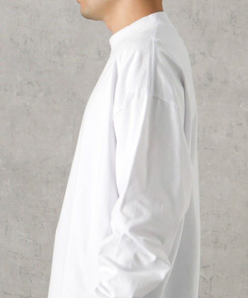 Goodwear(グッドウェア)の「ビッグシルエット ハイネックロングスリーブTシャツ(Tシャツ/カットソー・メンズ・ホワイト/ブラック・L/M/XL)」の3枚目の写真