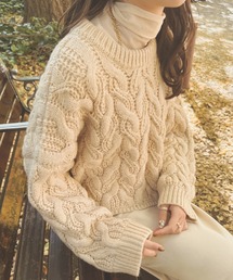 Ambre Neige | クロップドケーブルニット／【WEB/EC限定商品】(ニット/セーター)