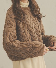 クロップドケーブルニット/【WEB/EC限定商品】
