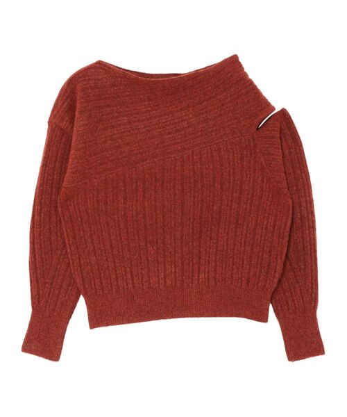 LAGUNAMOON(ラグナムーン)の「カットアウトニットプルオーバー(ニット/セーター・レディース・ブラック/ダークオレンジ/ベージュ・FREE)」の3枚目の写真