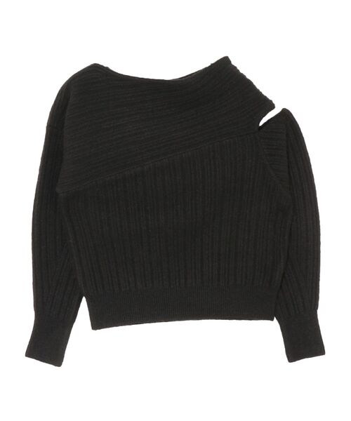 LAGUNAMOON(ラグナムーン)の「カットアウトニットプルオーバー(ニット/セーター・レディース・ブラック/ダークオレンジ/ベージュ・FREE)」の1枚目の写真