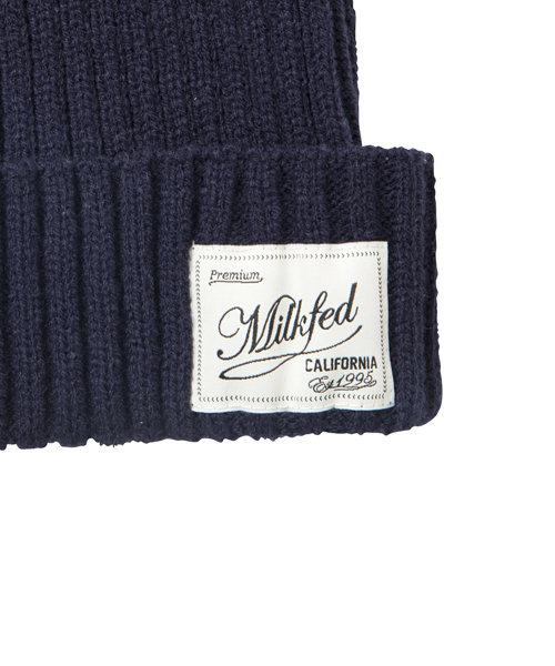 MILKFED.（ミルクフェド）の「BASIC RIB KNITTED CAP（ニットキャップ/ビーニー・レディース・ブラック/アッシュ/ライトパープル/ネイビー・ONE SIZE）」の5枚目の写真