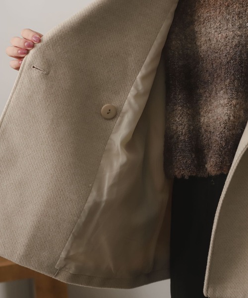 SENSE OF PLACE by URBAN RESEARCH(センスオブプレイスバイアーバンリサーチ)の「ビッグカラーコート(ステンカラーコート・レディース・アイボリー/ブラック/ブラウン・ONE)」の11枚目の写真