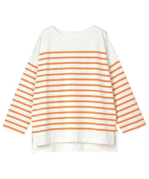 RANAN(ラナン)の「袖フレアバスクボーダーT(Tシャツ/カットソー・レディース・ブルー/ブラック/オレンジ・M/L/LL)」の6枚目の写真