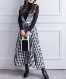 clear | チドリガラVネックジャンスカ ≪2022AW新作≫(ワンピース)