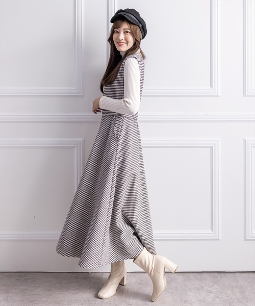 clear（クリア）の「チドリガラVネックジャンスカ（ワンピース・レディース・ブラウン/ブラック系その他/ブラック系その他2・F）」の19枚目の写真